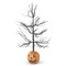 20" Black Glitter Halloween Tree with Jack-O'-Lantern Base – Spooky Light-Up Décor